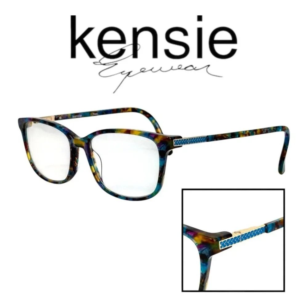 Kensie Yass Eyeglass *Frames Only* Turquoise Multicolor‎ Plastic Womens Tortoise